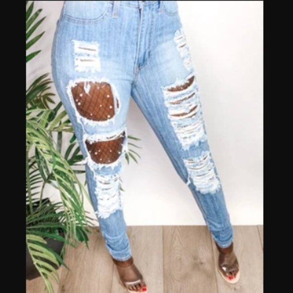 ceesaybanjul Denim - Play Your Part Ripped Denim Jeans